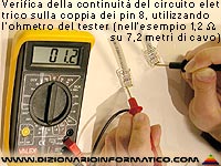 La resistenza (in Ohm), rilevata dal tester, aumenta
	al crescere della lunghezza del cavo